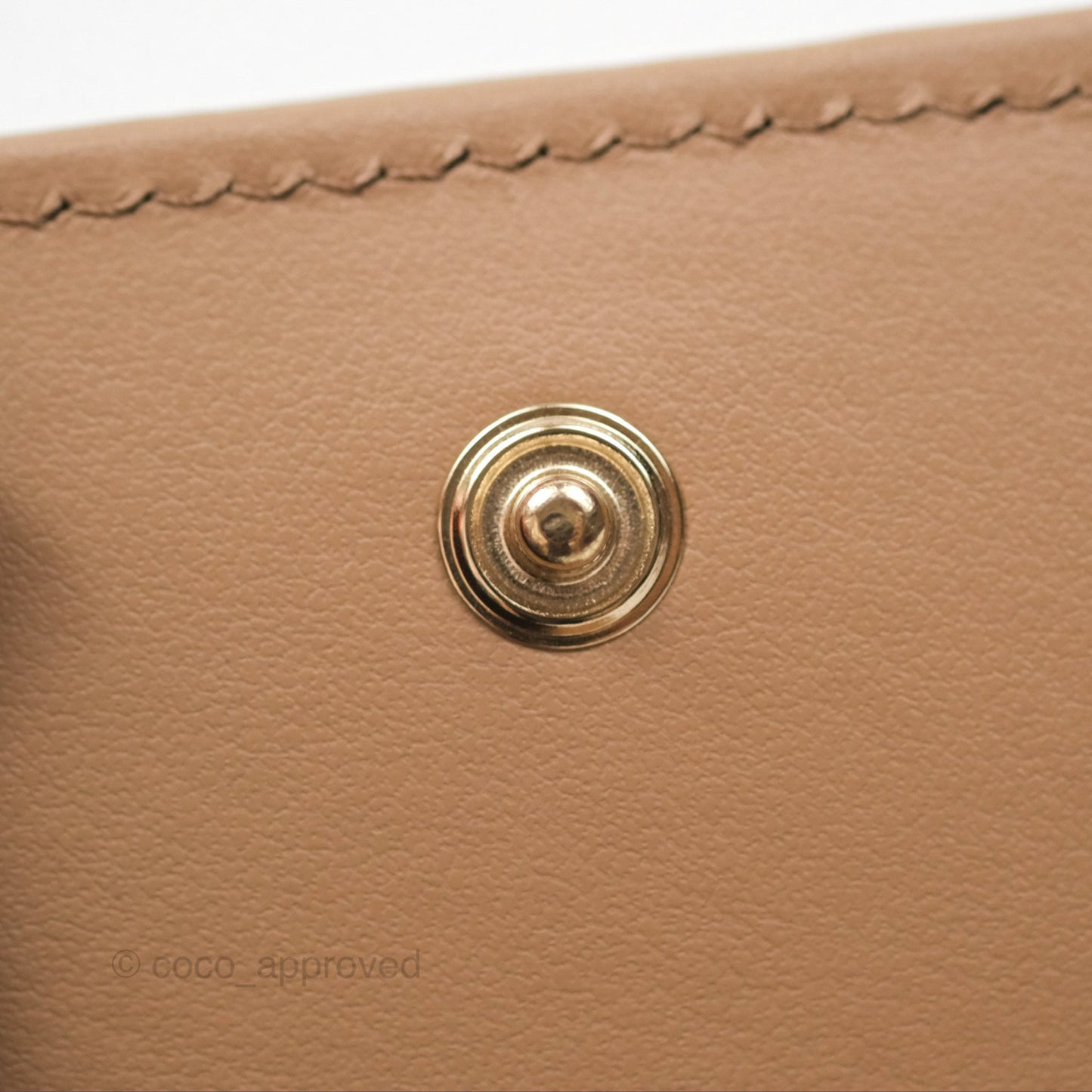 Chanel Short Wallet Beige Caviar Gold Hardware 22K