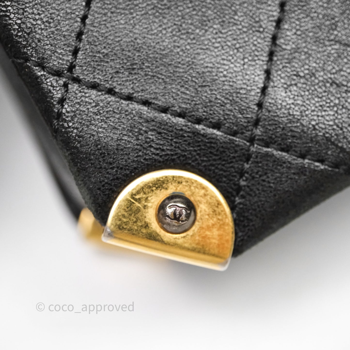 Chanel Quilted Flap Bag Black Calfskin Aged Gold Hardware