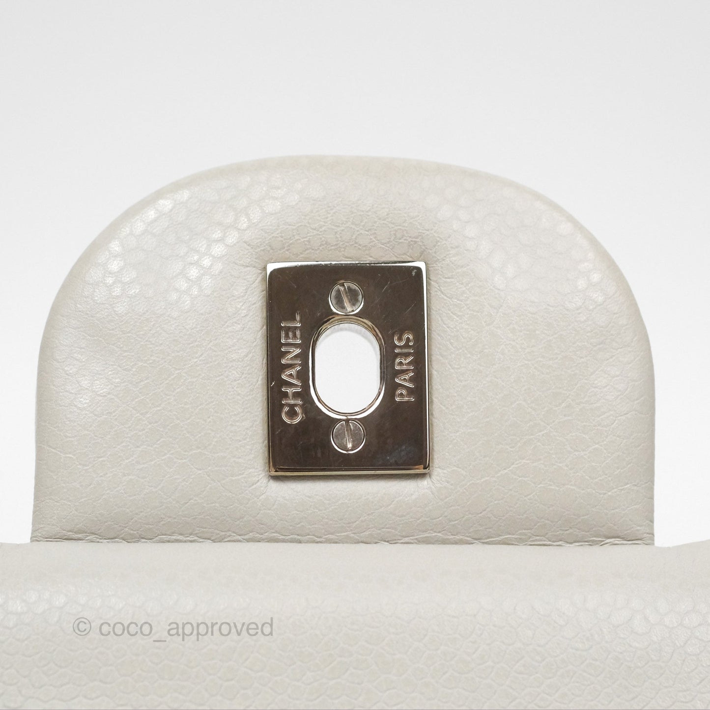 Chanel Jumbo Double Flap Light Grey Caviar Silver Hardware⁣⁣
