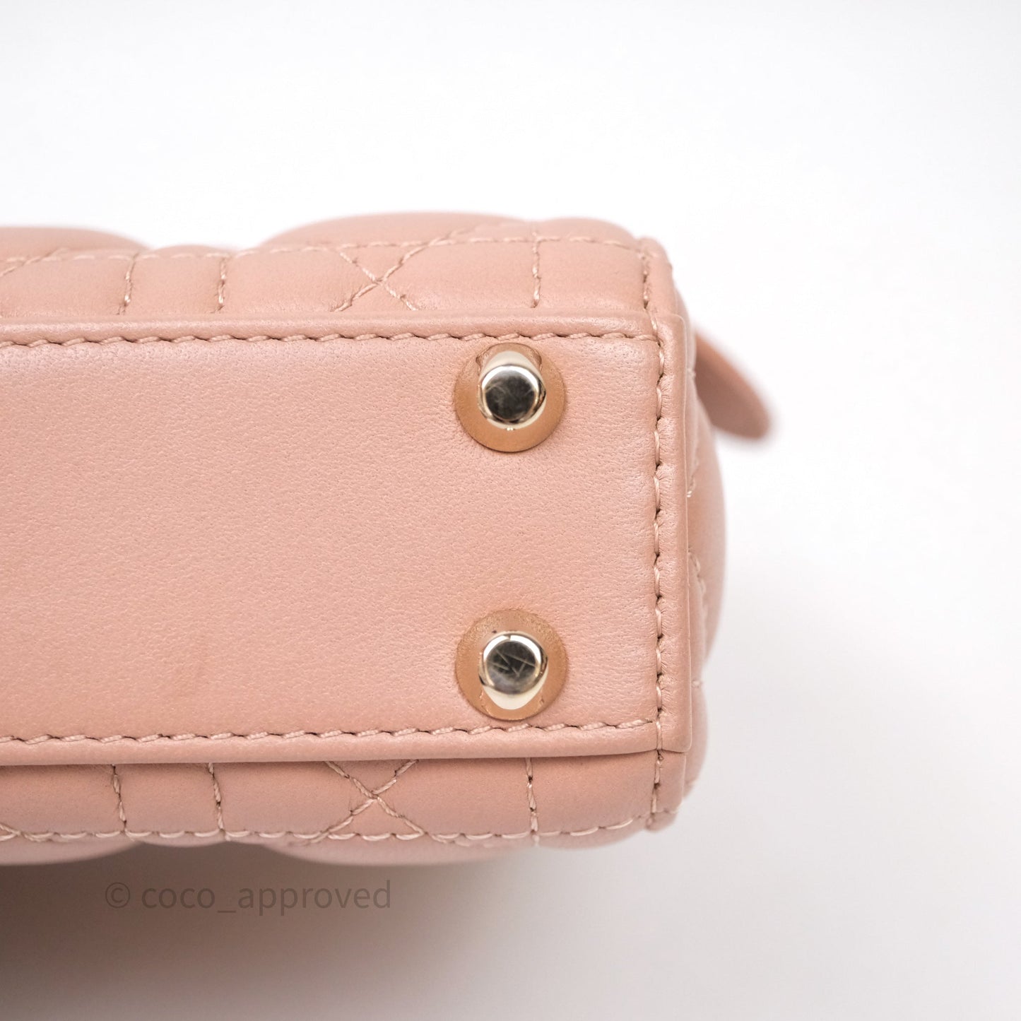 Christian Dior Micro Lady Dior Pink Beige Cannage Calfskin Gold Hardware