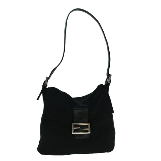 Luxury FendiMamma Baguette Shoulder Bag Nylon Black60359