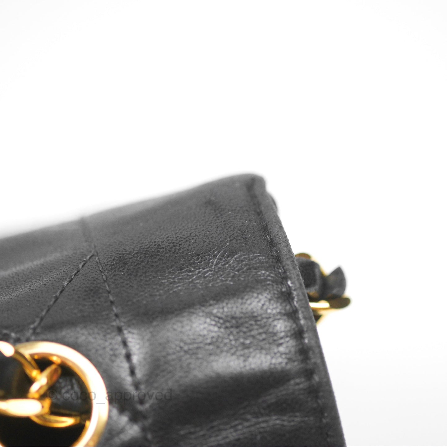 Chanel Vintage Medium Classic Diana Flap Bag Black Lambskin 24K Gold Hardware