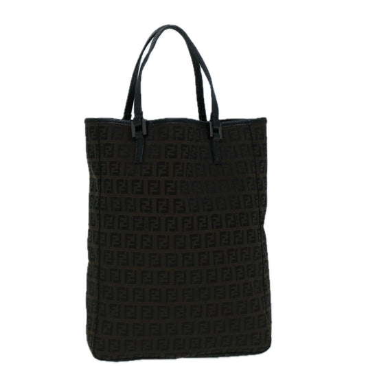 Luxury FendiZucchino Canvas Tote Bag Brown Black60396