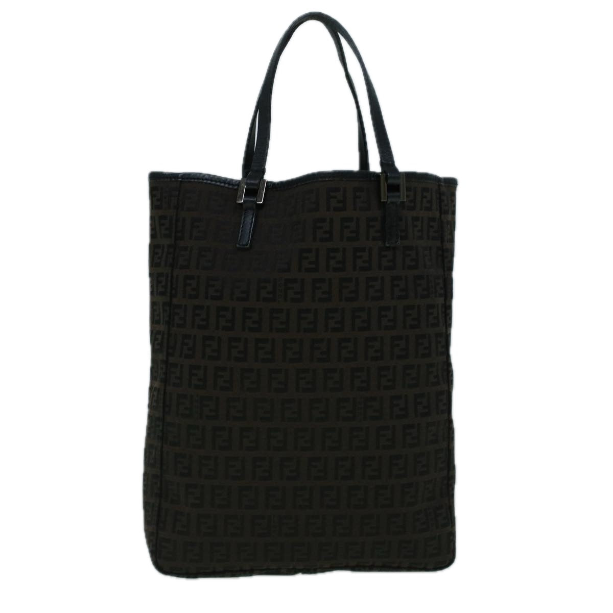 Luxury FendiZucchino Canvas Tote Bag Brown Black60396
