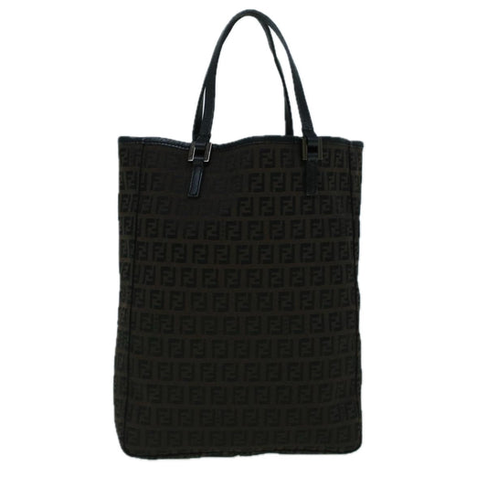 Luxury FendiZucchino Canvas Tote Bag Brown Black60396