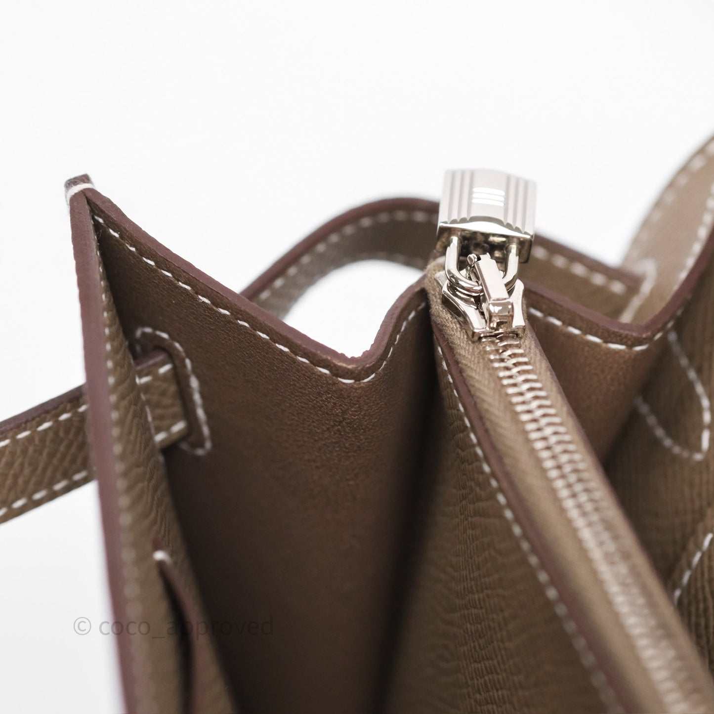 Hermès Kelly To Go Wallet Etoupe 18 Epsom Palladium Hardware