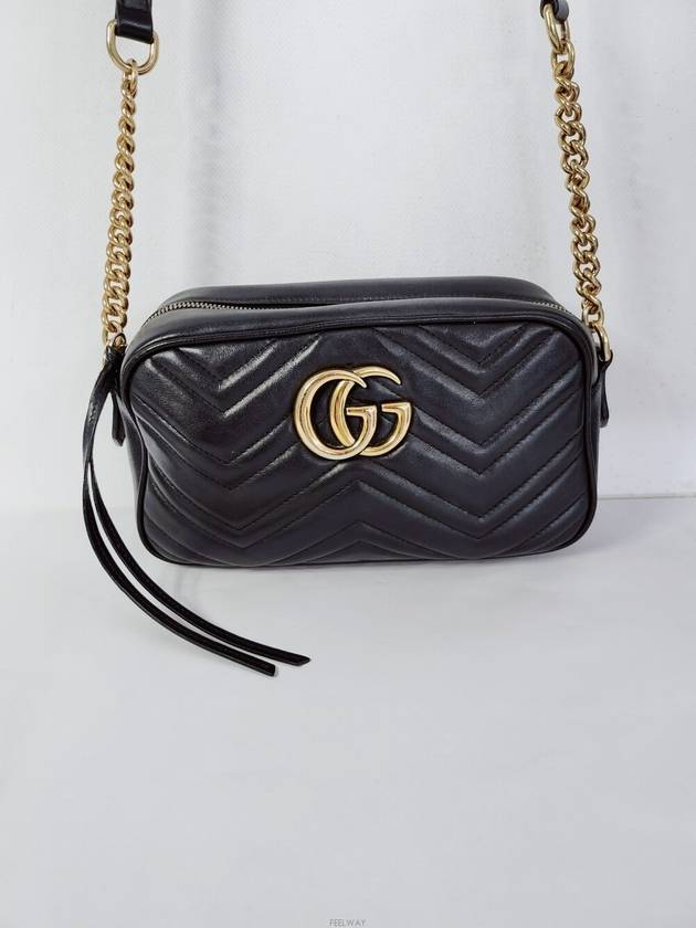Luxury Gucci Trending 2025 Used luxury goods DHLUX GG Black Marmont Matelasse Cross Bag Small