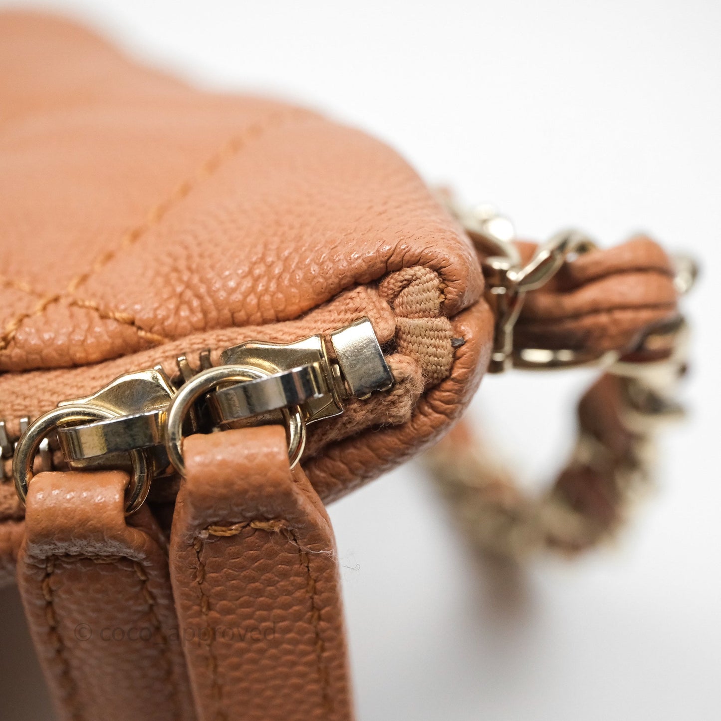 Chanel Small Hobo Shoulder Bag Caviar Beige Gold Hardware
