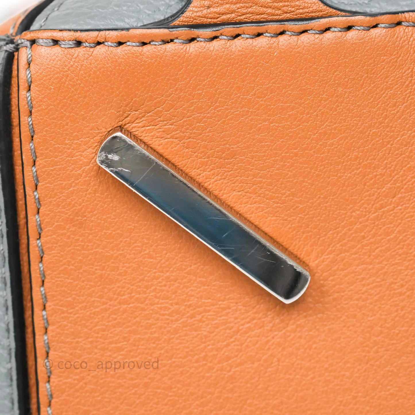 Loewe Medium Puzzle Bag Stone Blue Indigo Tan Calfskin Silver Hardware