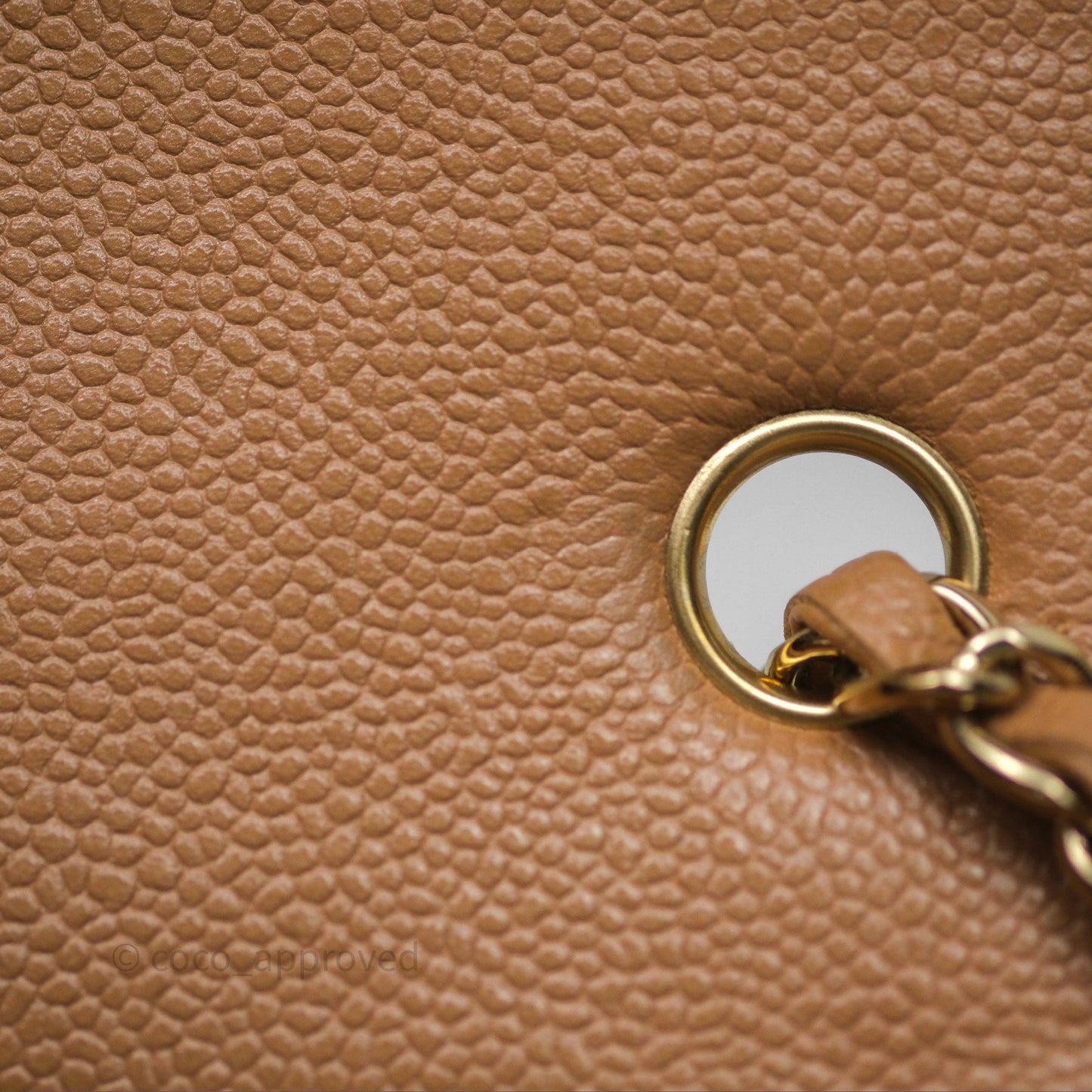 Chanel Mini Rectangular Quilted Dark Beige Caviar Gold Hardware