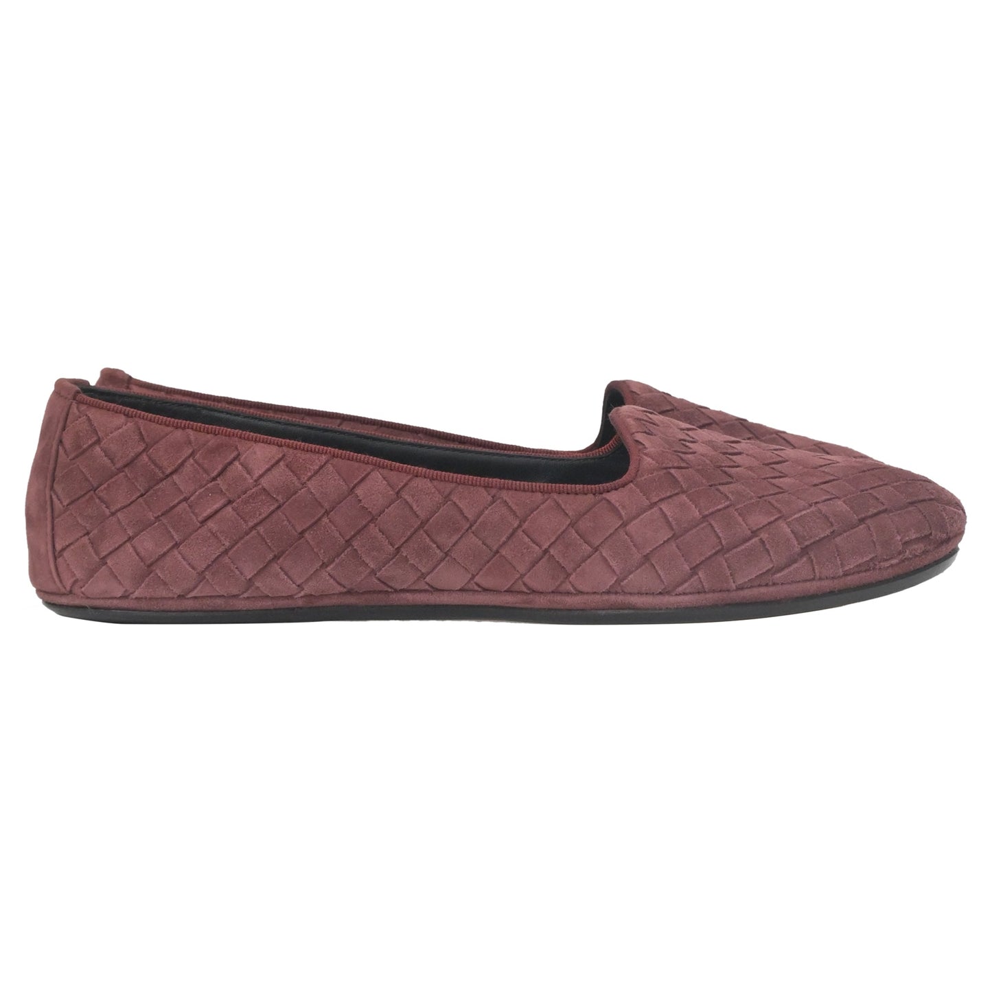 Luxury Bottega Veneta Intrecciato Ballet Flats in Purple Leather
