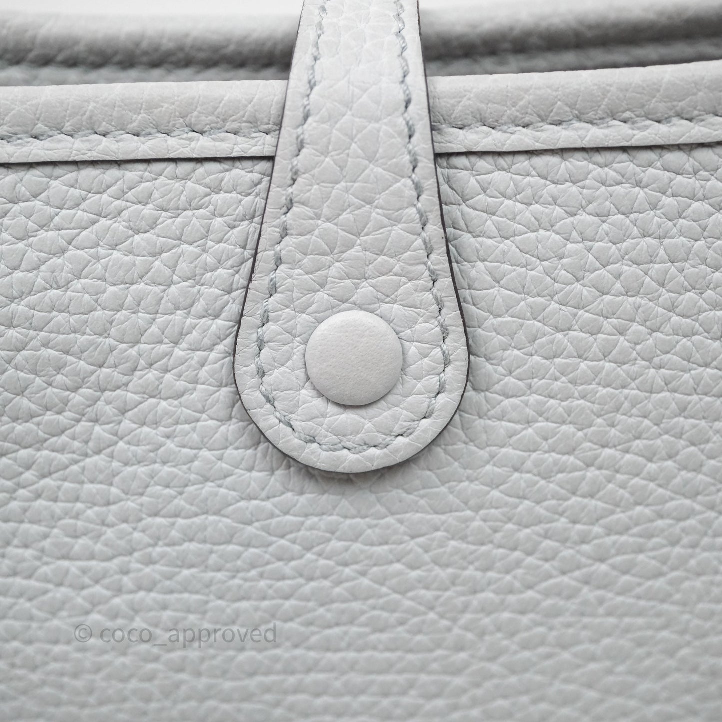 Hermès Mini Evelyne 16 Bleu Pale 08 Clemence Gold Hardware