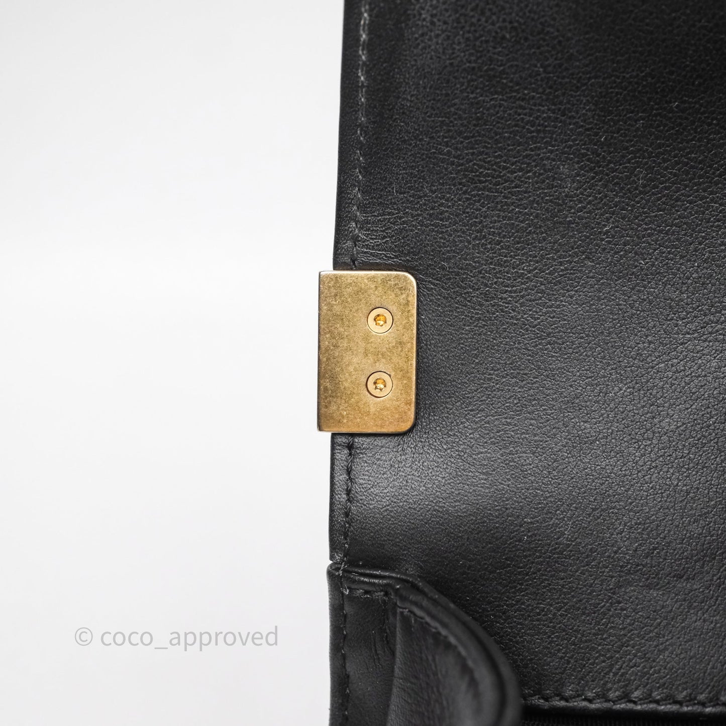Chanel Small Boy Black Lambskin Aged Gold Hardware