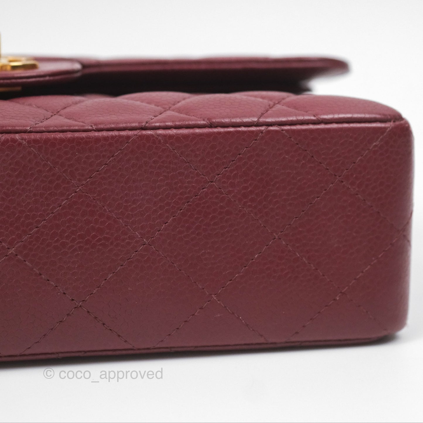 Chanel Vintage Classic Small S/M Flap Burgundy Caviar 24K Gold Hardware
