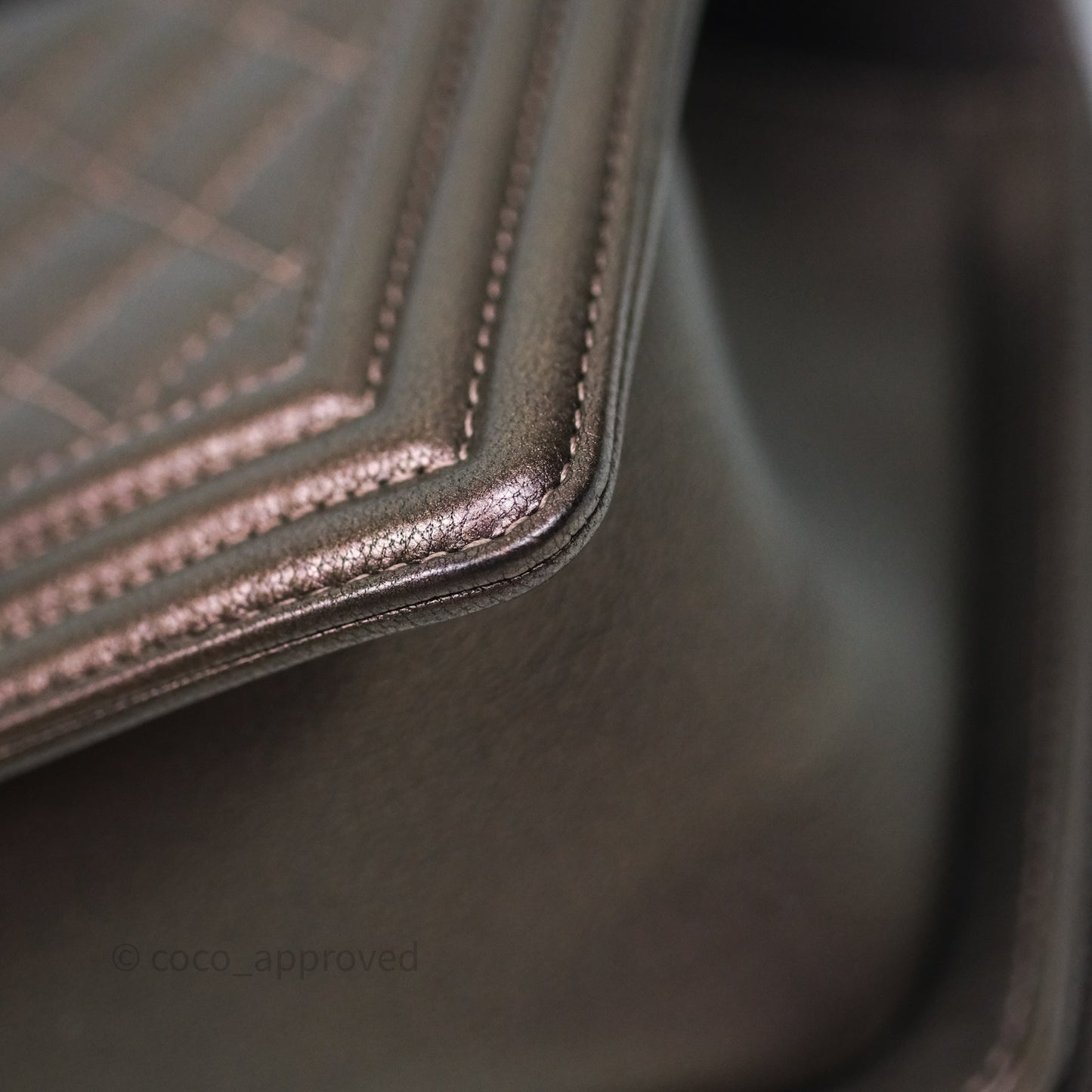 Chanel Quilted Medium Boy Iridescent Bronze Goatskin Rainbow Hardware