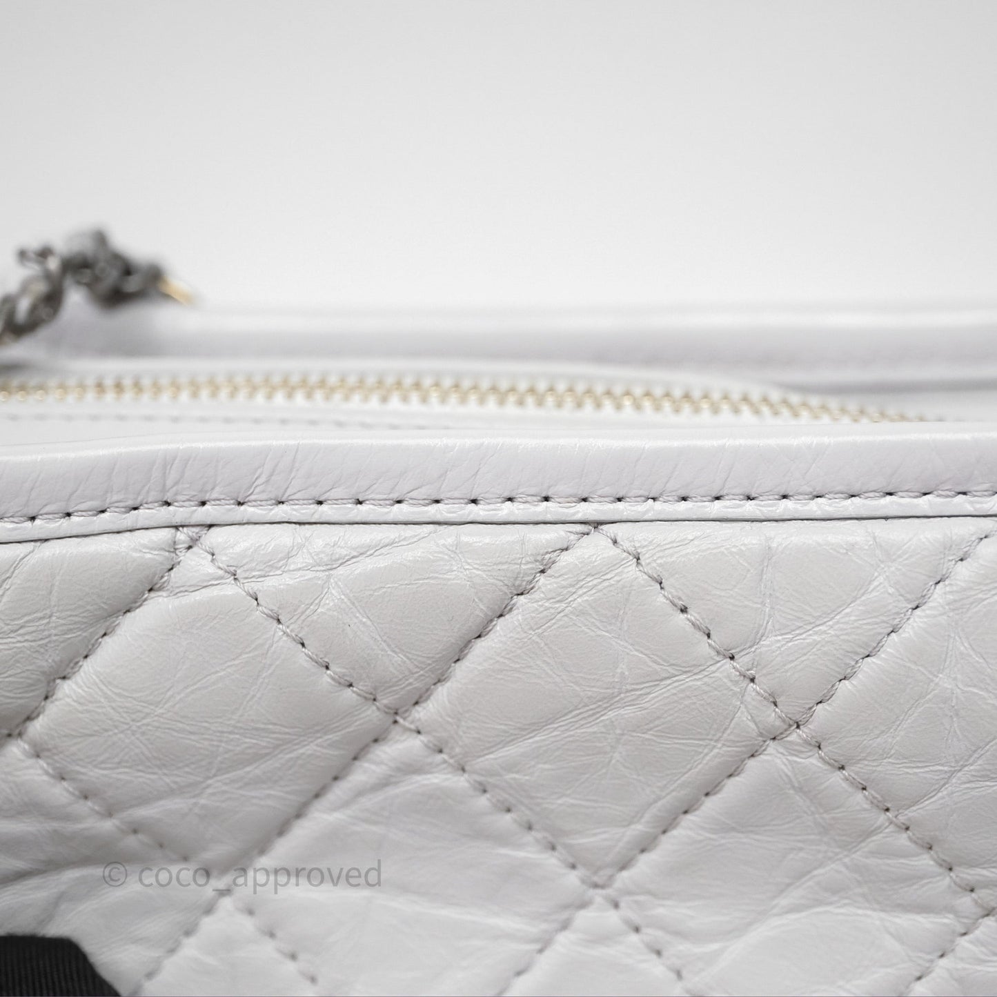 Chanel Small Gabrielle Hobo Quilted Grey Aged Calfskin