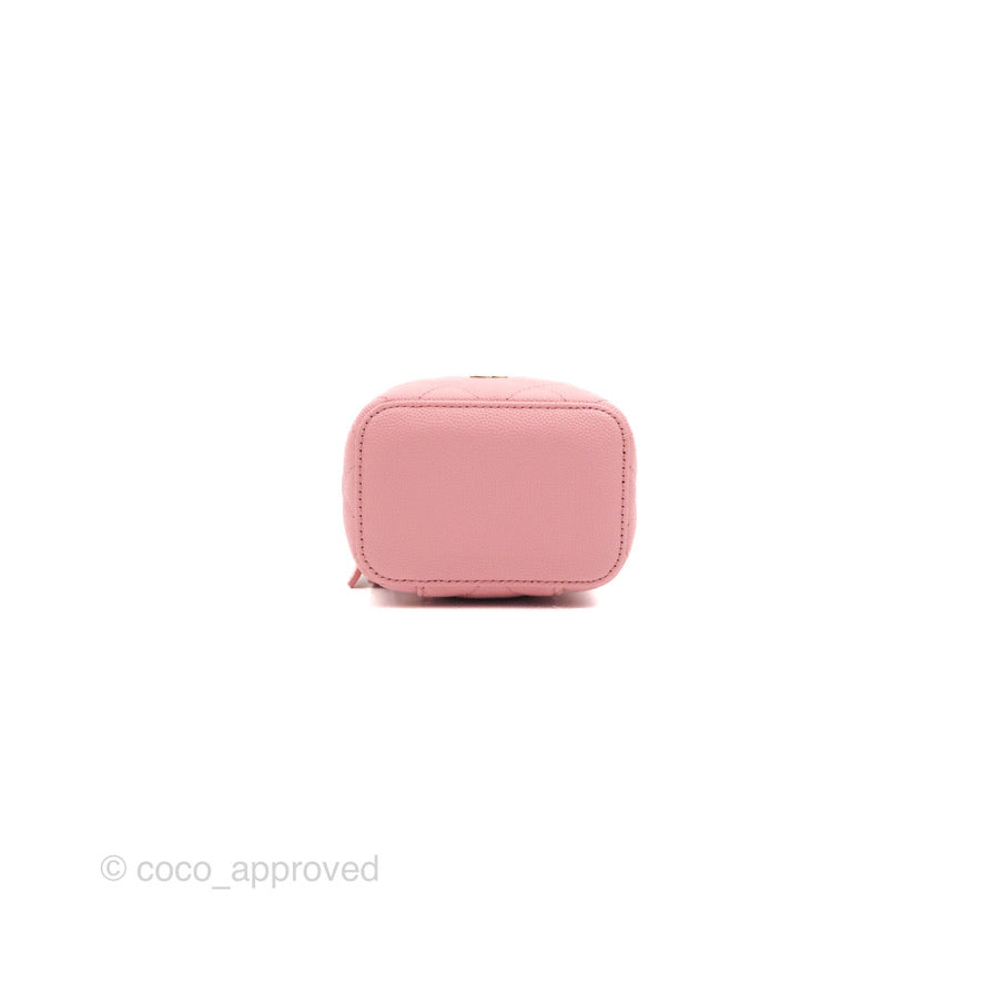 Chanel Mini Vanity With Chain Pink Caviar Gold Hardware