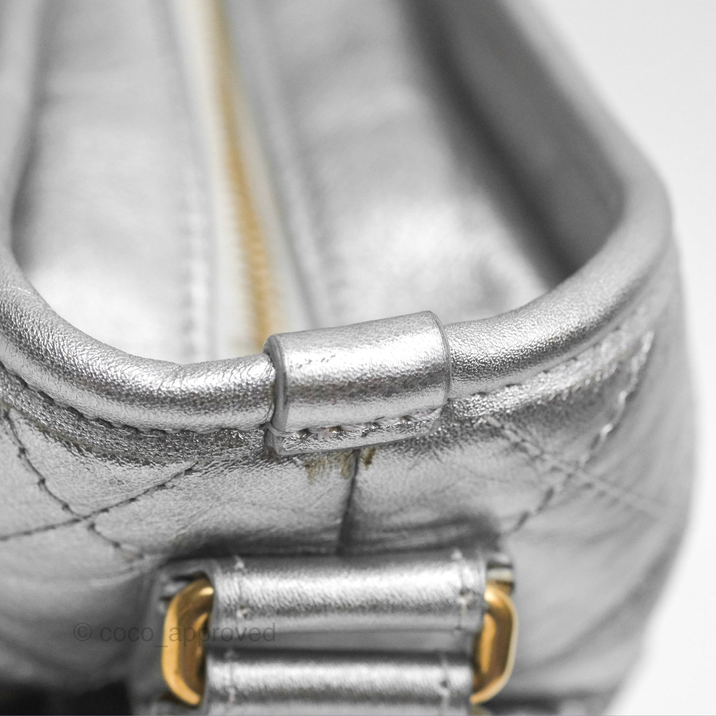 Chanel Large Gabrielle Hobo Metallic Silver Aged Calfskin Mixed Hardware