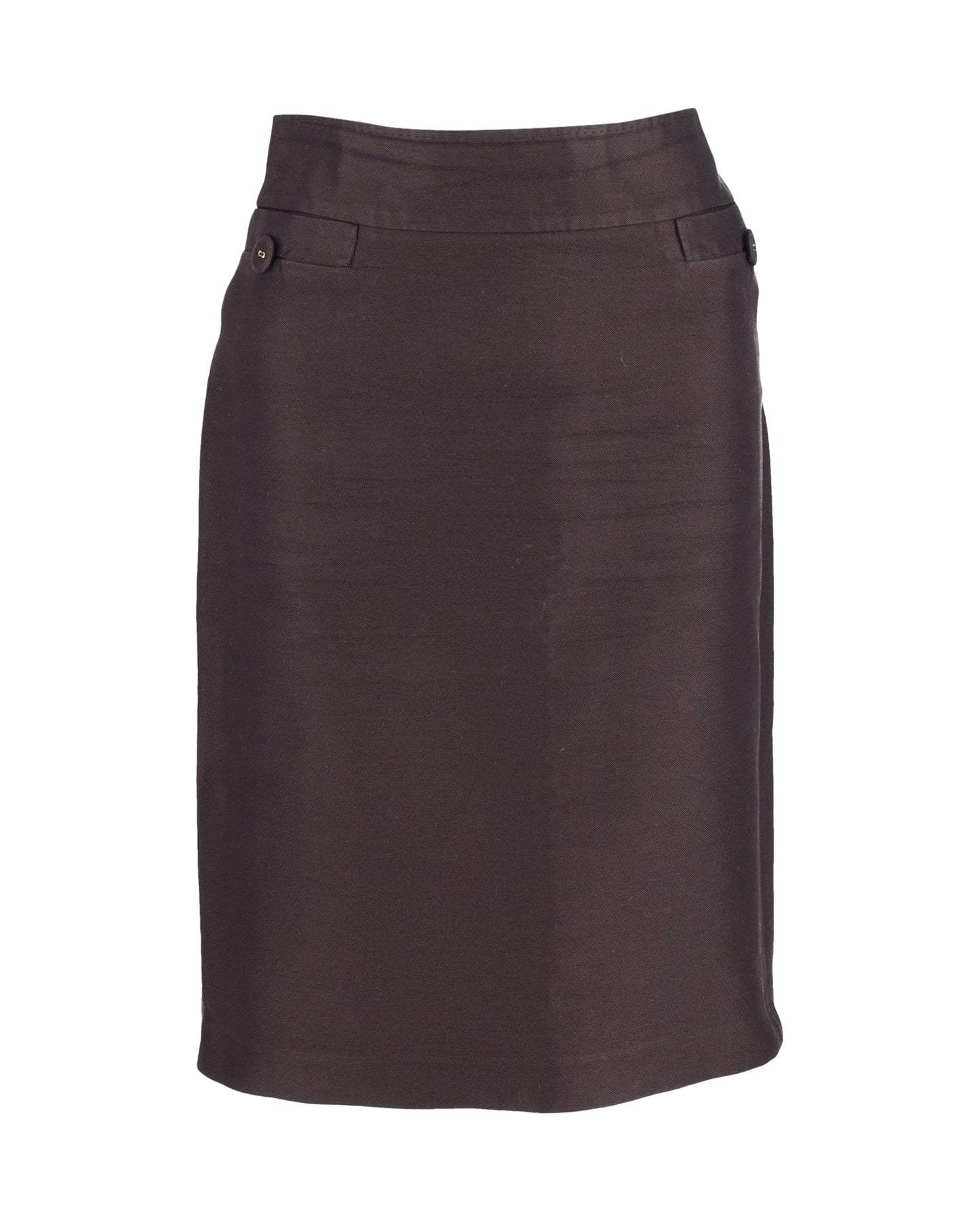 Luxury Bottega Veneta Knee-Length Pencil Skirt in Grey Cotton