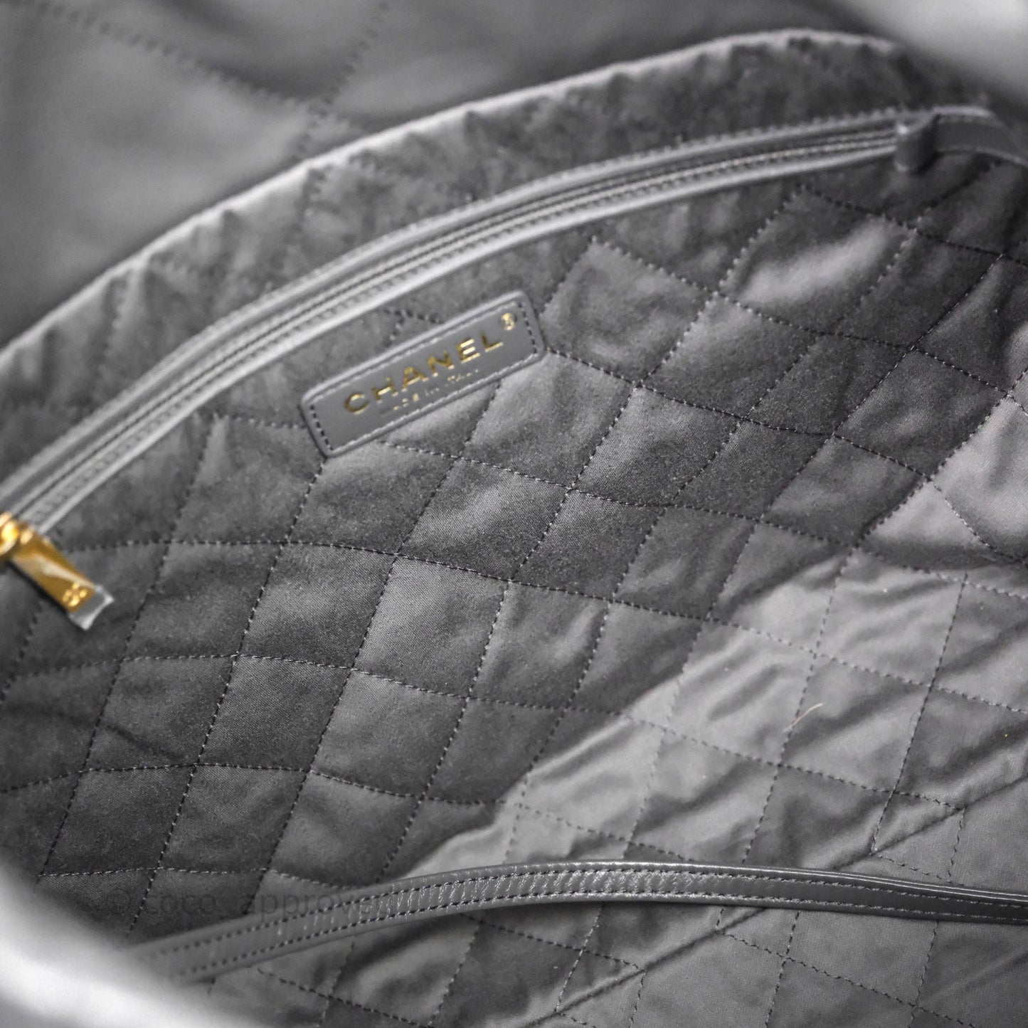 Chanel 22 Bag Medium Dark Grey Calfskin Gold Hardware