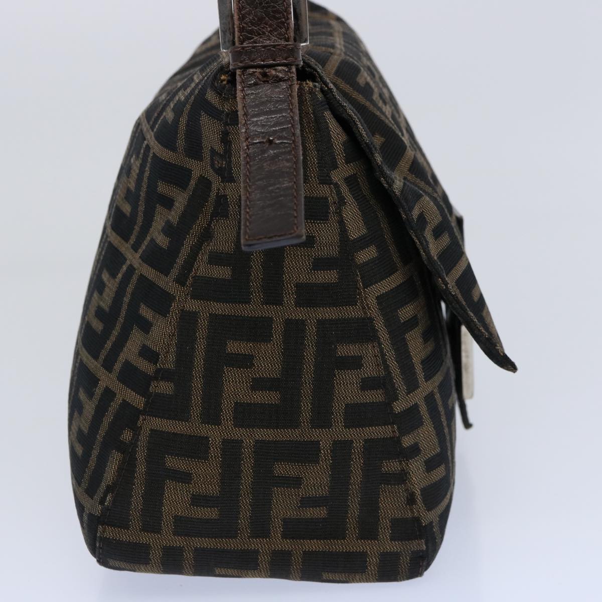 Luxury FendiZucca Canvas Mamma Baguette Shoulder Bag Black Brown60535