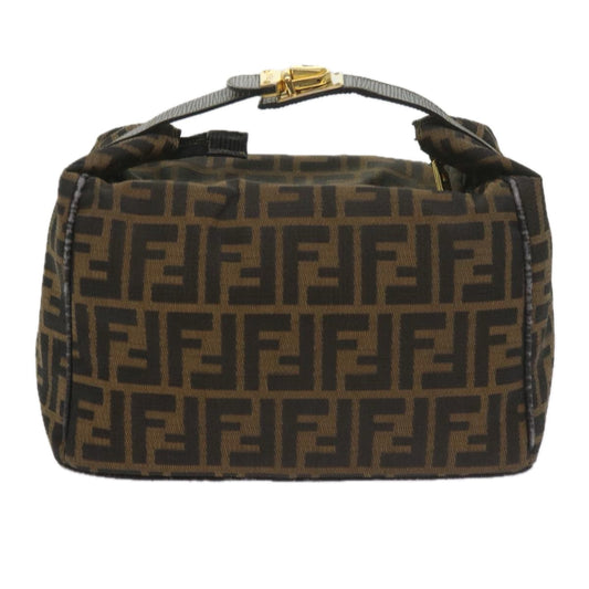 Luxury FendiZucca Canvas Vanity Cosmetic Pouch Black Brown60536