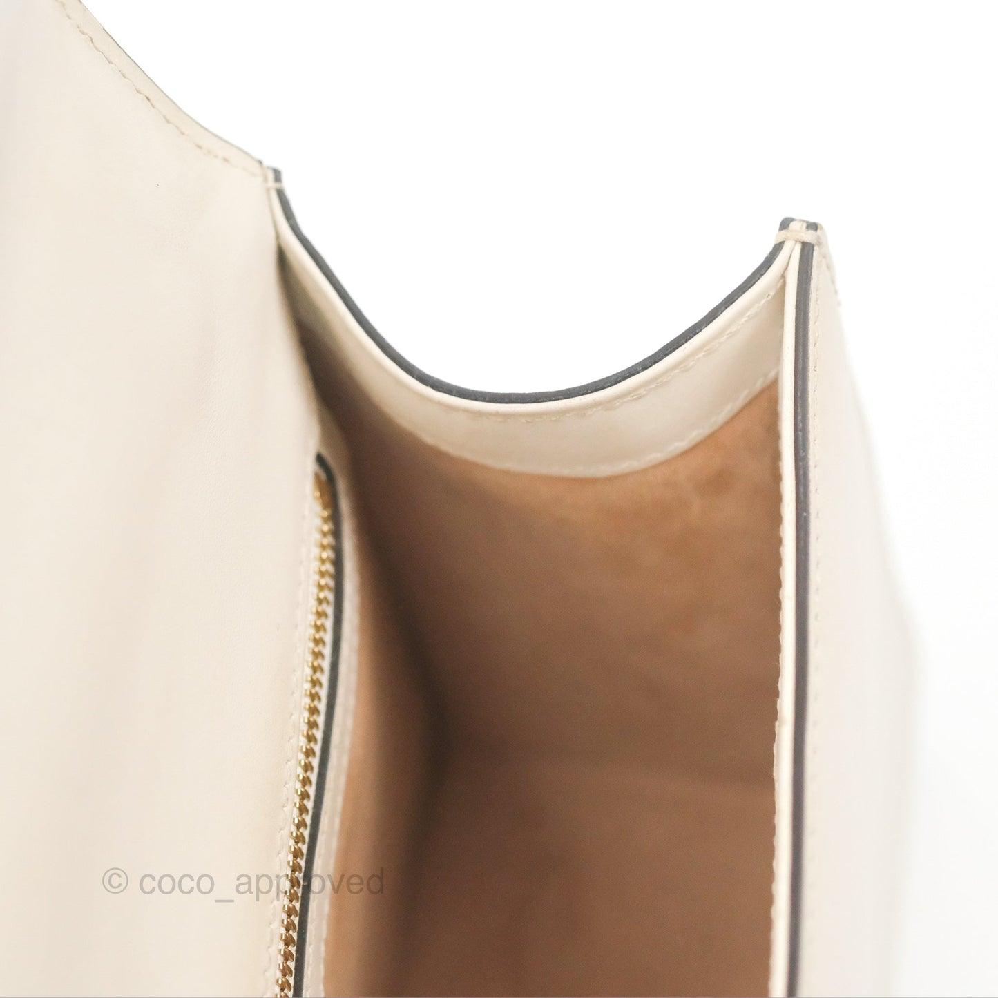 Gucci Calfskin Small Sylvie Shoulder Bag White