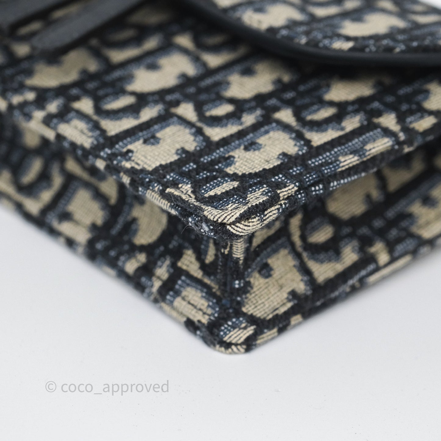 Christian Dior Blue Dior Oblique Jacquard Saddle Belt Pouch