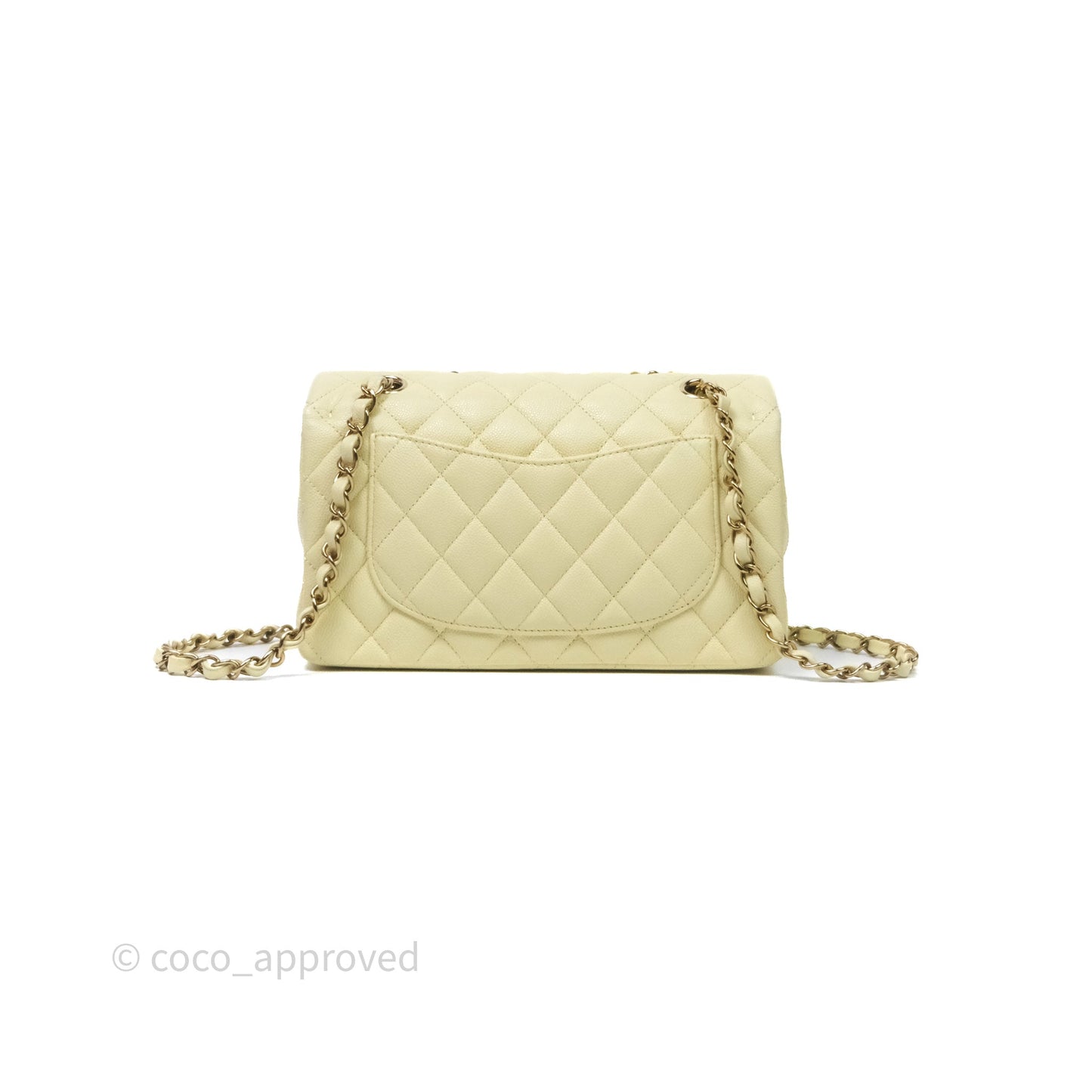 Chanel Small Classic Quilted Flap Yellow Caviar Gold Hardware