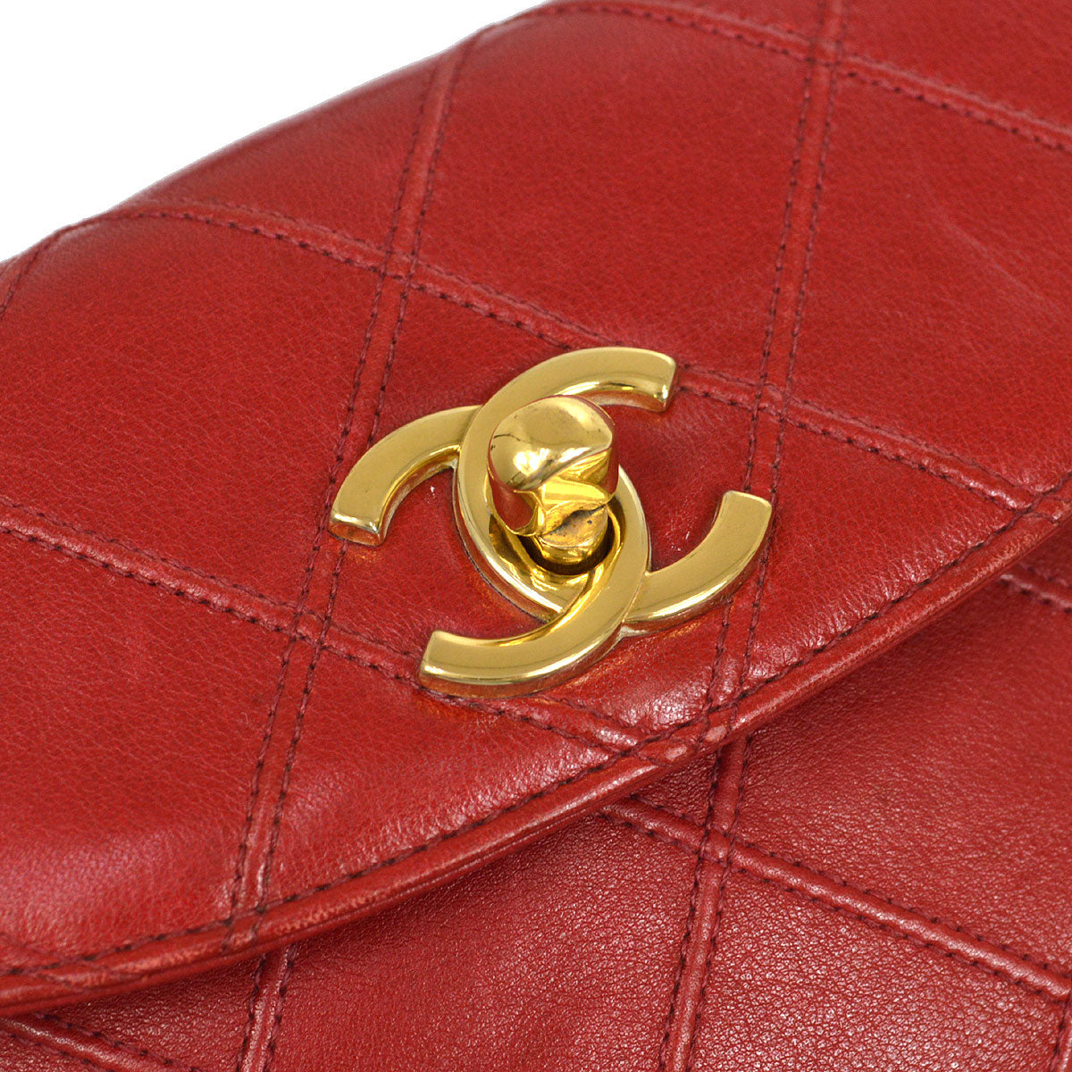 Luxury Chanel 1980s Cosmoline Belt Bag Red Lambskin #70