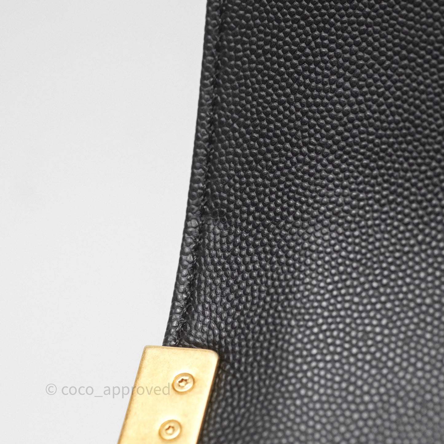 Chanel Medium Boy Quilted Black Caviar Aged Gold Hardware