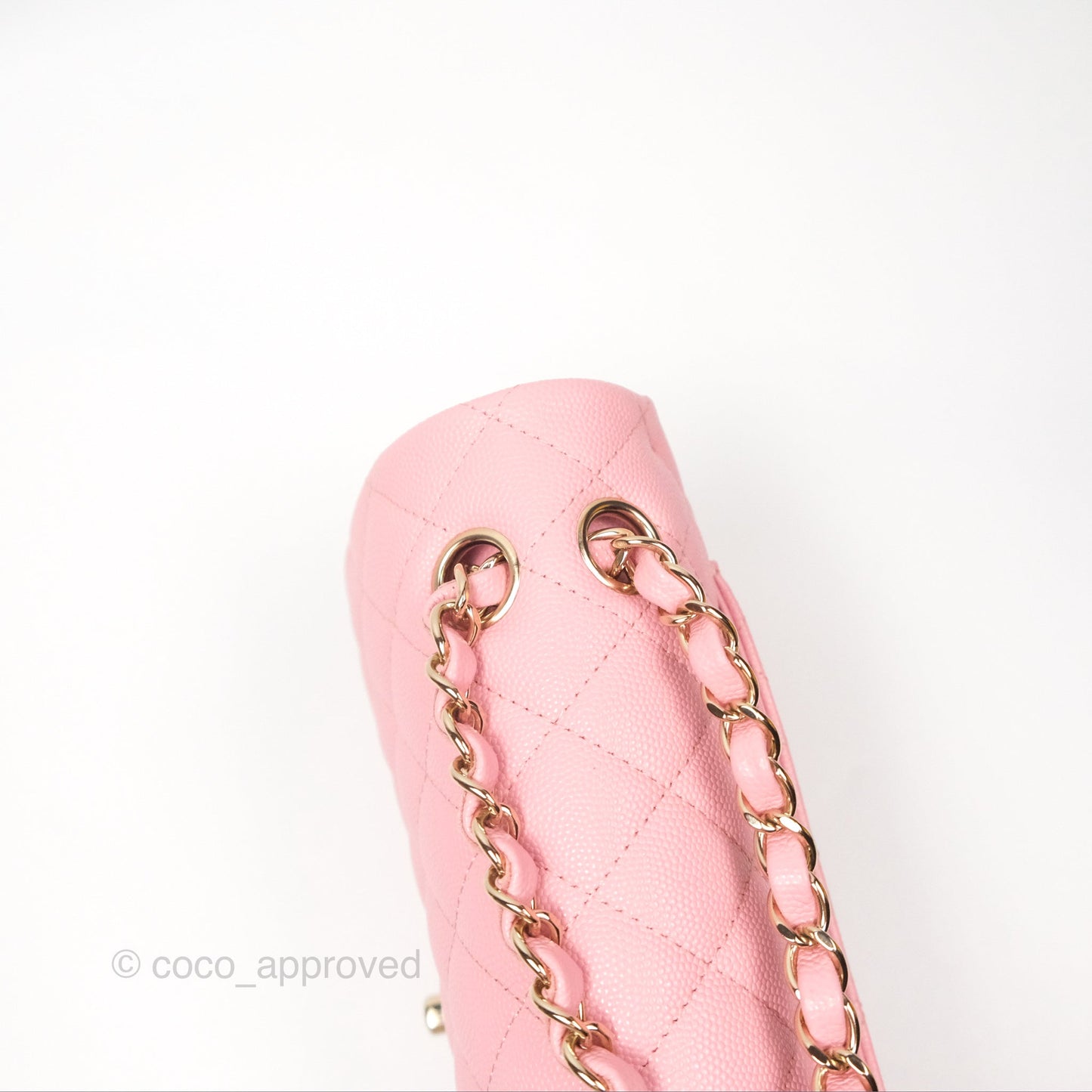 Chanel Small Classic Flap Quilted Sakura Pink Caviar Gold Hardware