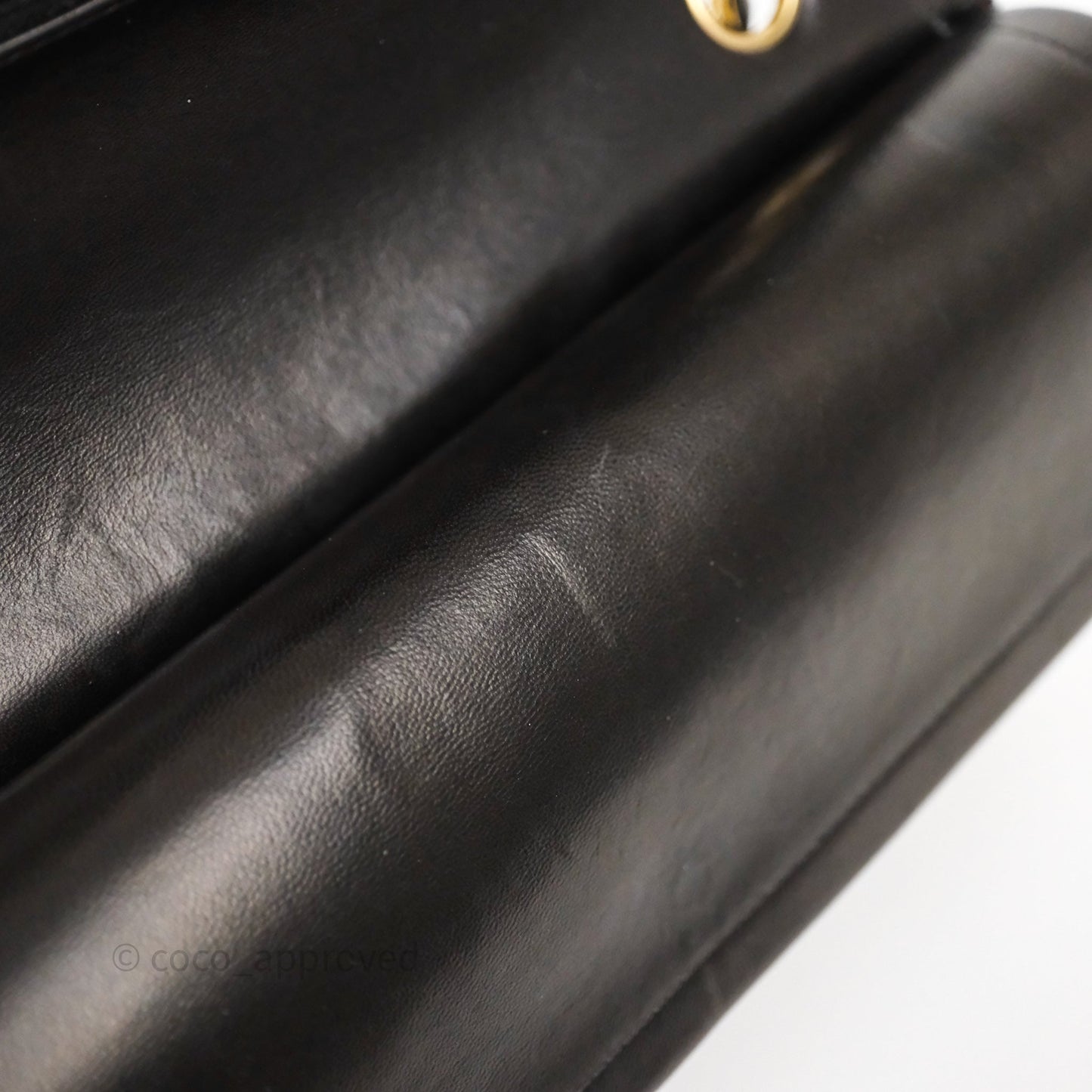 Chanel Classic M/L Medium Flap Quilted Black Lambskin Gold Hardware