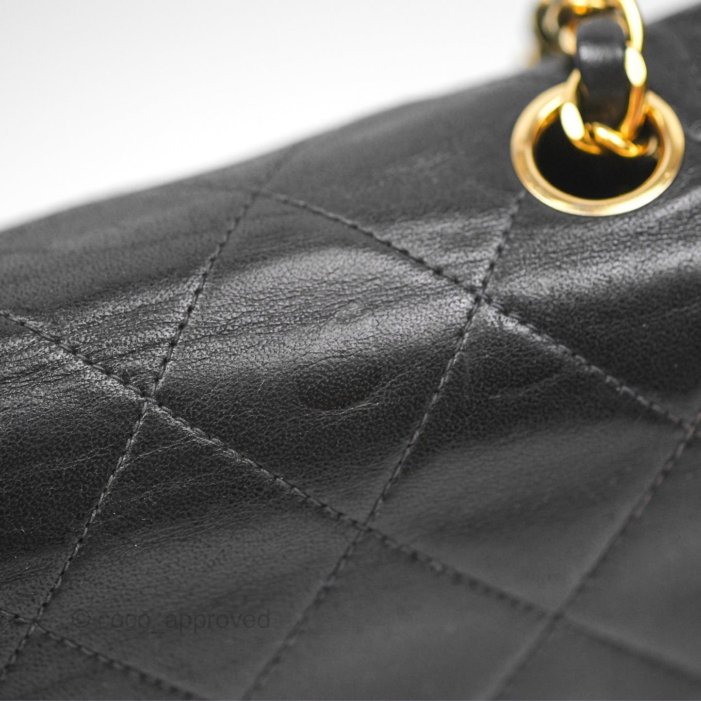 Chanel Vintage Medium Classic Diana Flap Bag Black Lambskin 24K Gold Hardware