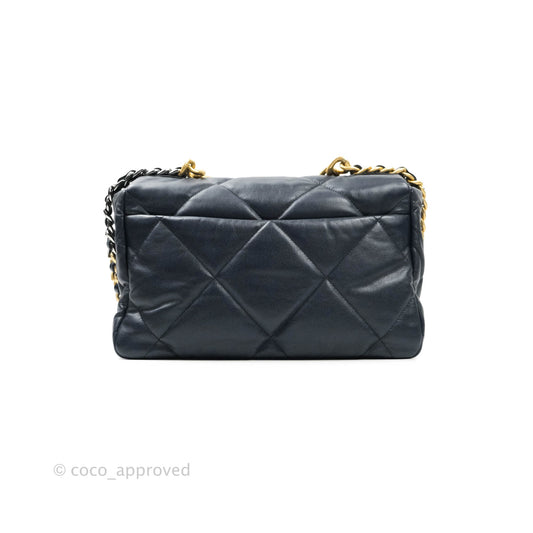 Chanel 19 Medium Dark Navy Mixed Hardware Goatskin