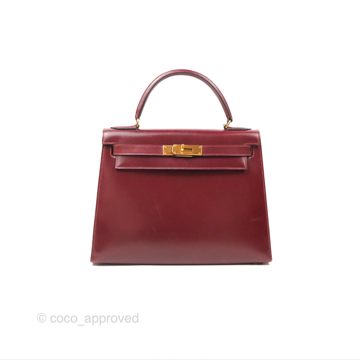 Hermès Kelly Sellier 28 Box Rouge Gold Hardware