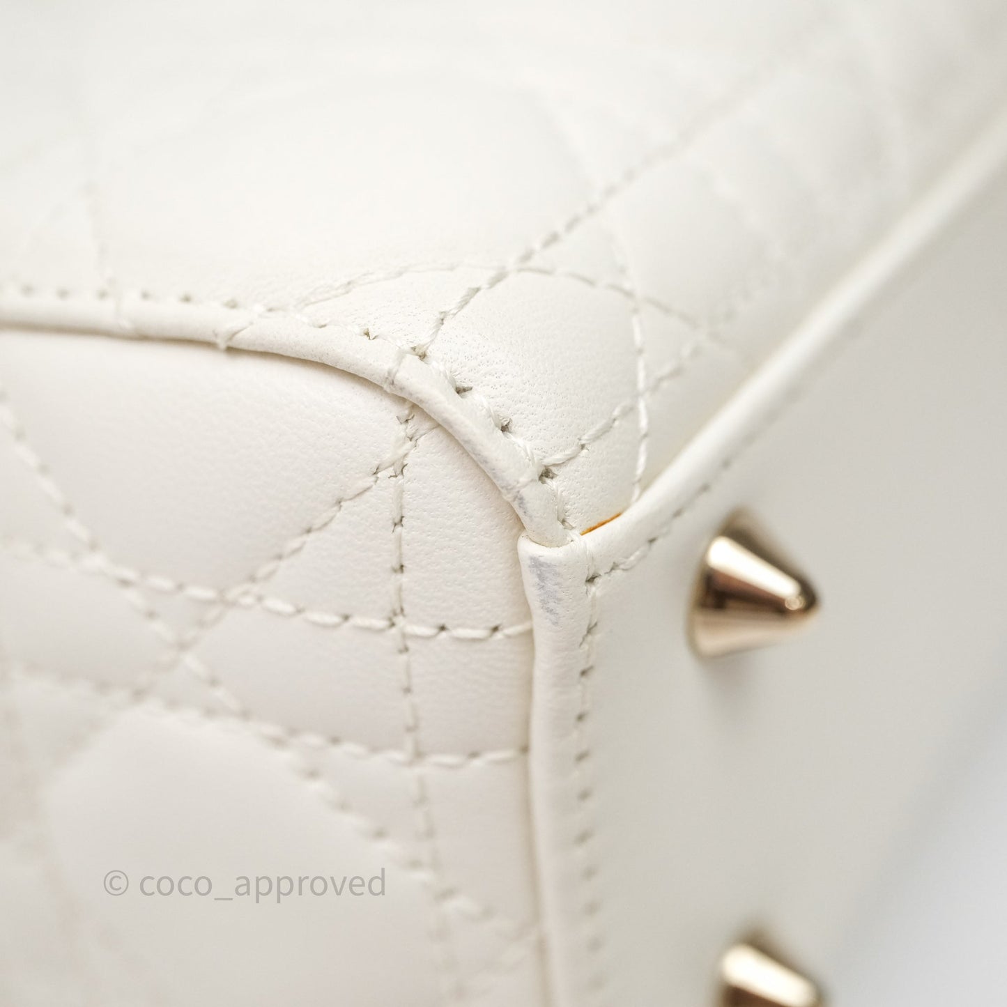 Christian Dior Small My ABCDior Lady Dior Bag White Cannage Lambskin Gold Hardware