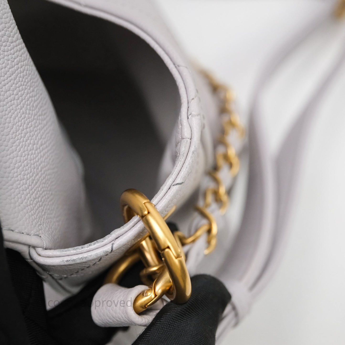 Chanel Double Pocket Hobo Bag Grey Caviar Aged Gold Hardware