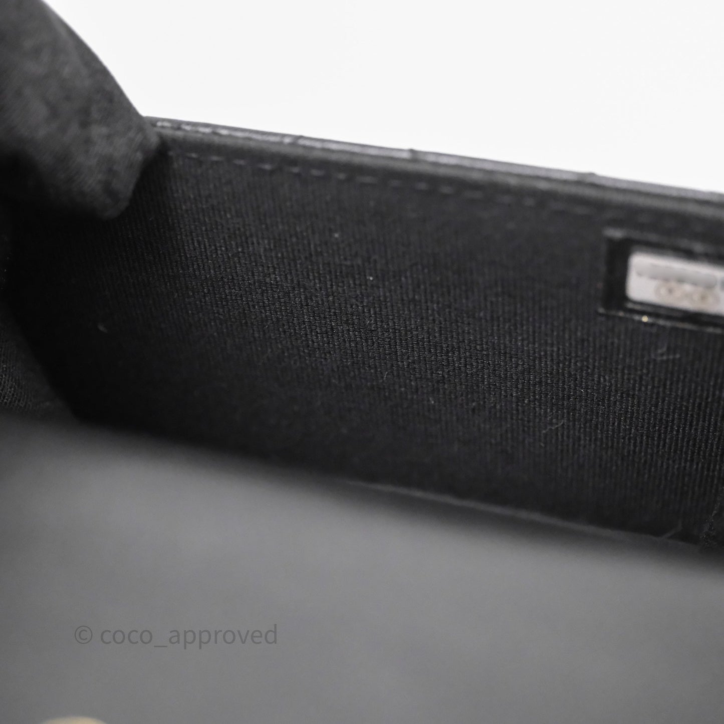 Chanel Jewel Hook Card Holder Black Lambskin Aged Gold Hardware