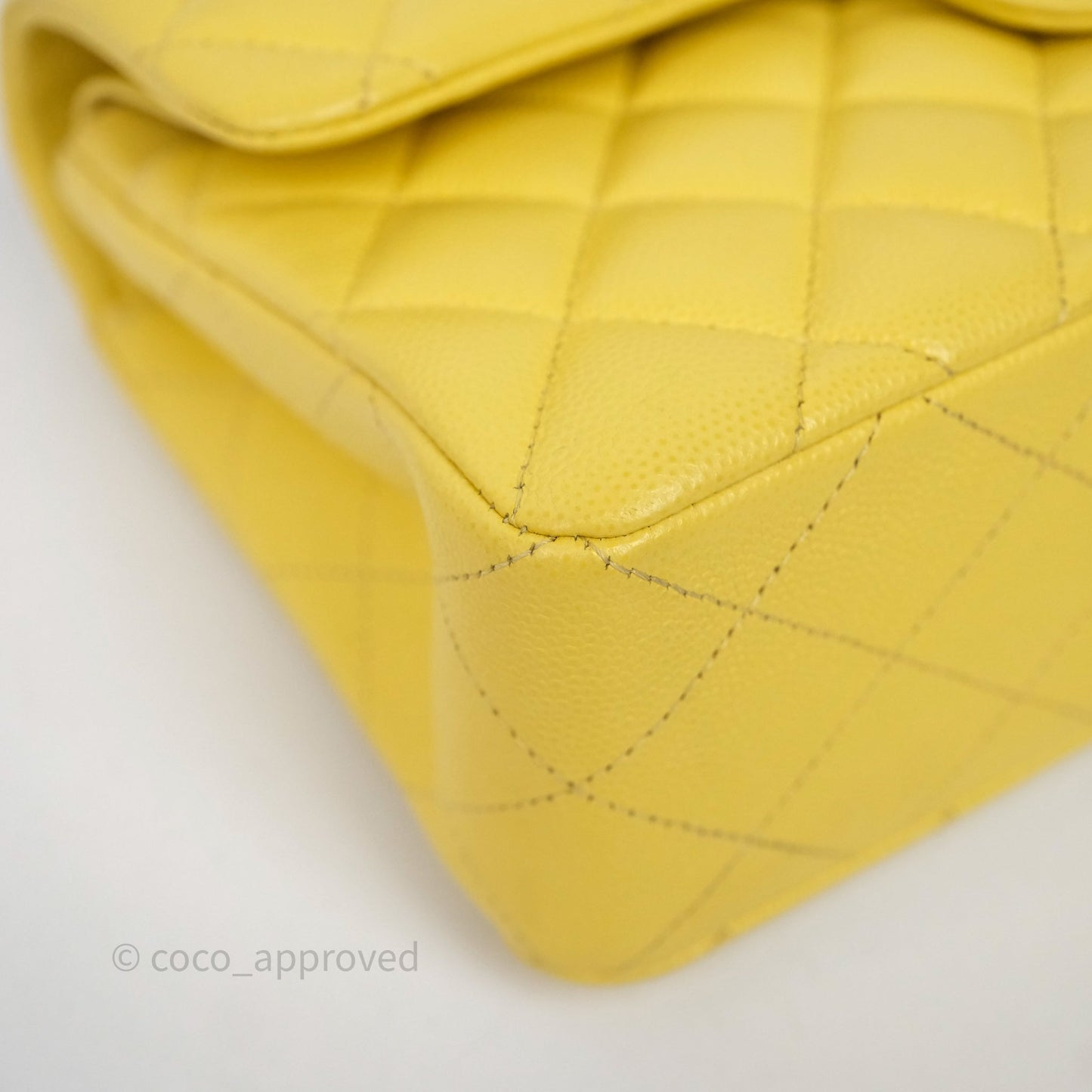 Chanel Small Classic Flap Quilted Yellow Caviar Gold Hardware