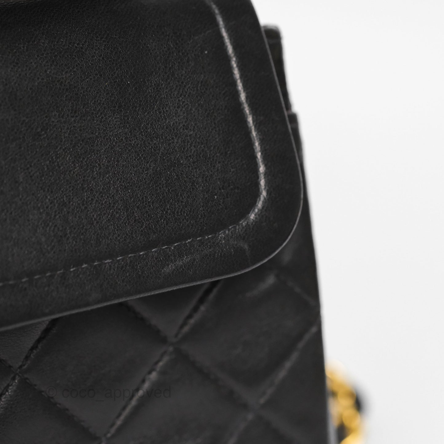 Chanel Vintage Small Classic Flap Black Lambskin 24K Gold Hardware