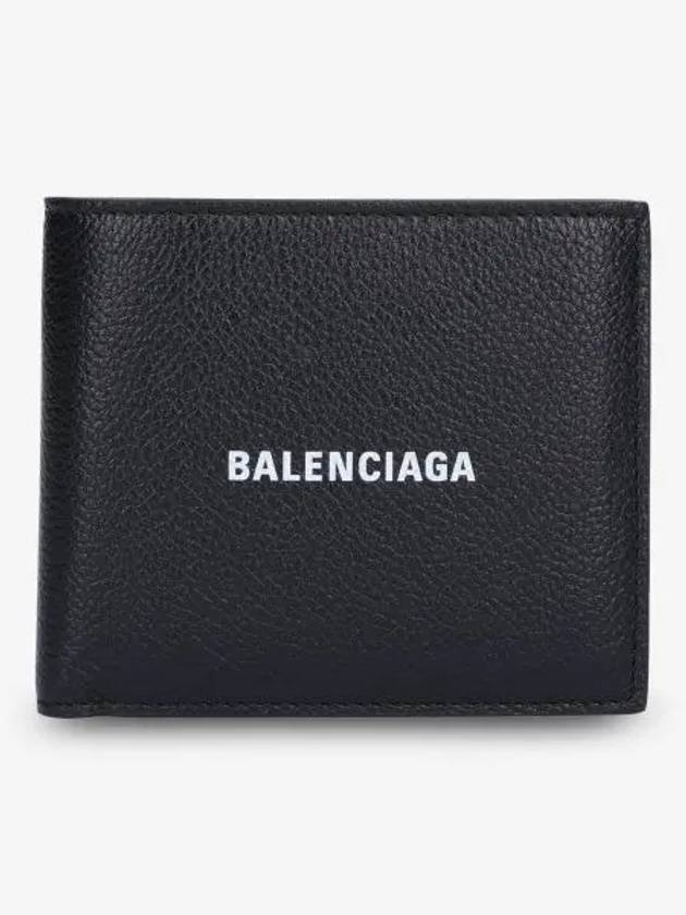 Luxury Balenciaga Cash Square Folded Wallet Black