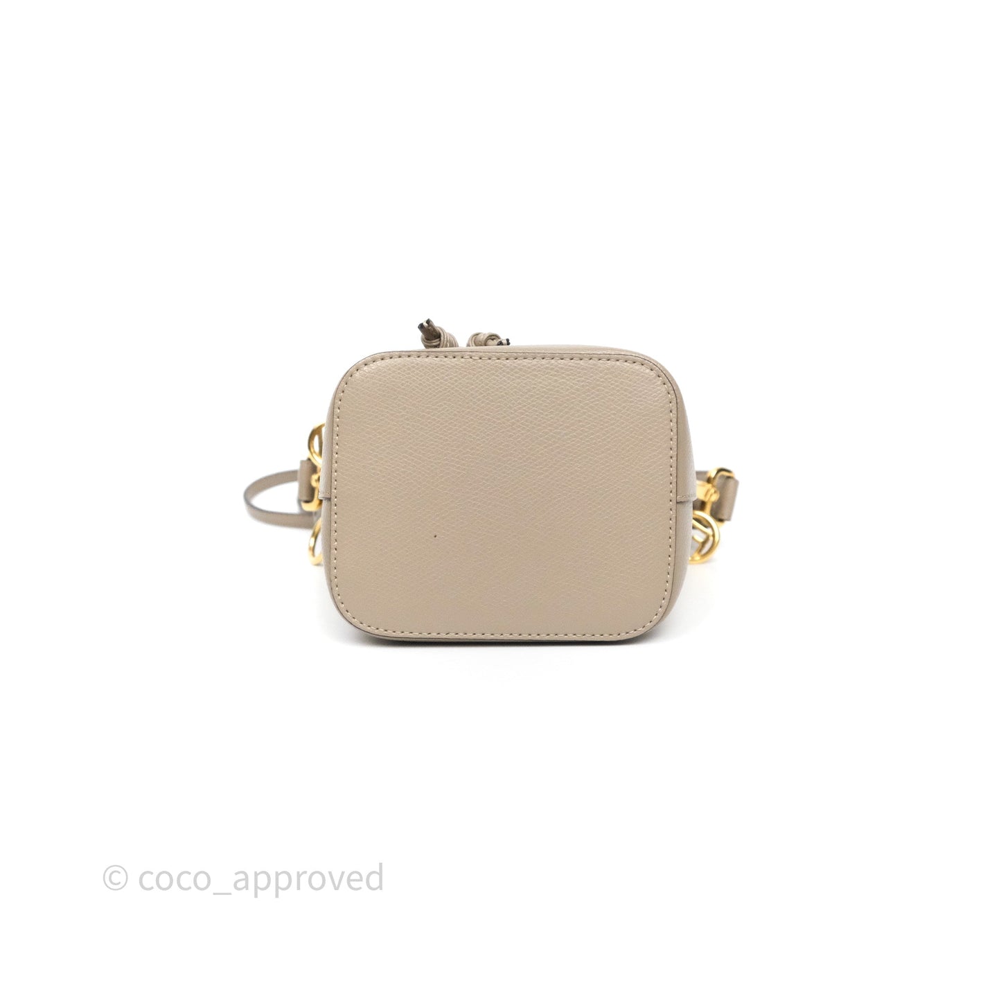 Fendi Mini Mon Tresor Bucket Bag Tortora Grained Calfskin