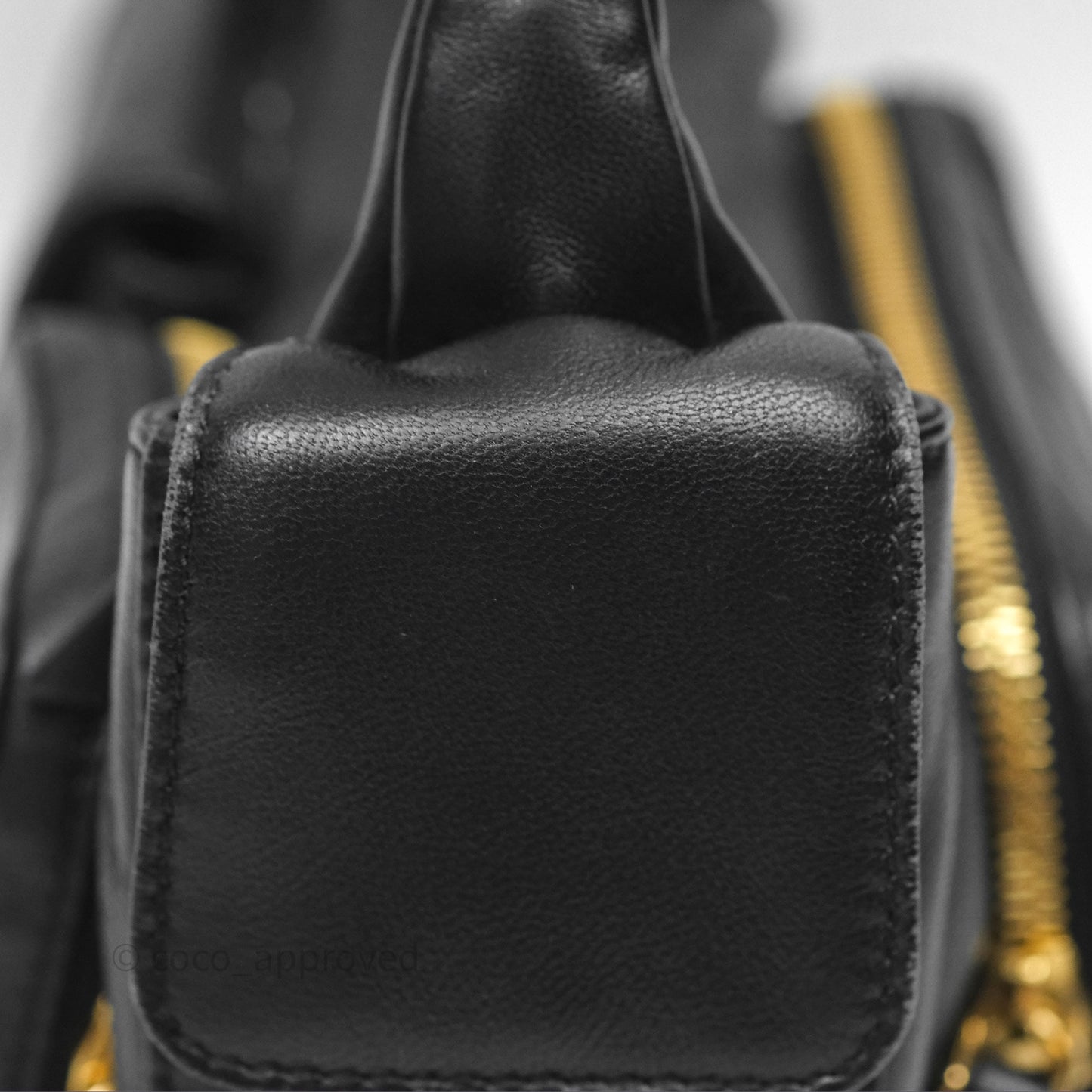 Miu Miu Nappa Leather Pocket Bag Black Lambskin Gold Hardware