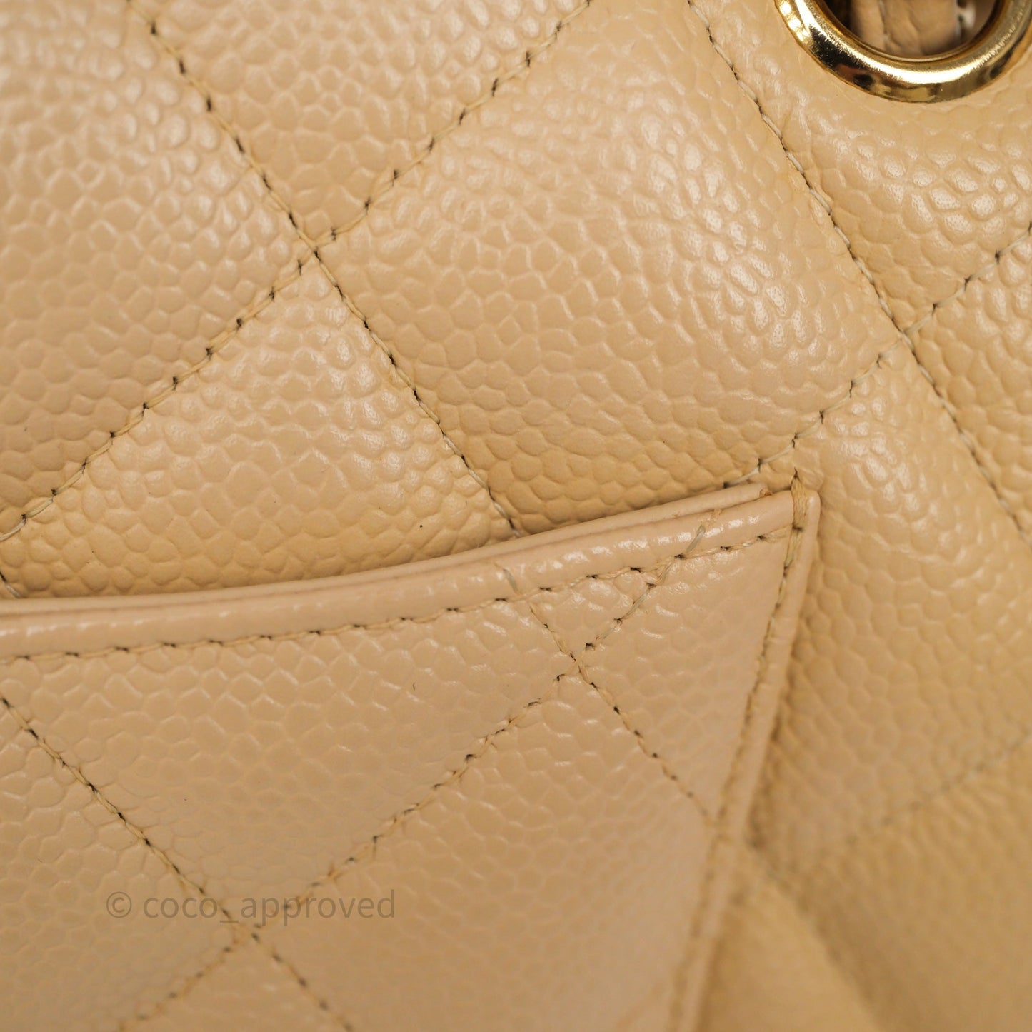 Chanel Jumbo Double Flap Beige Caviar Gold Hardware⁣⁣