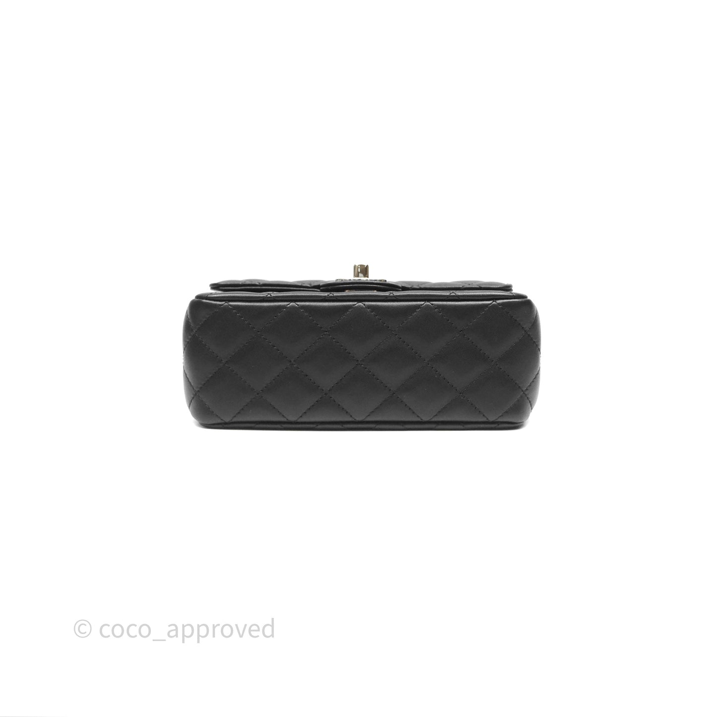 Chanel Crystals Top Handle Mini Rectangular Flap Bag Black Lambskin Gold Hardware