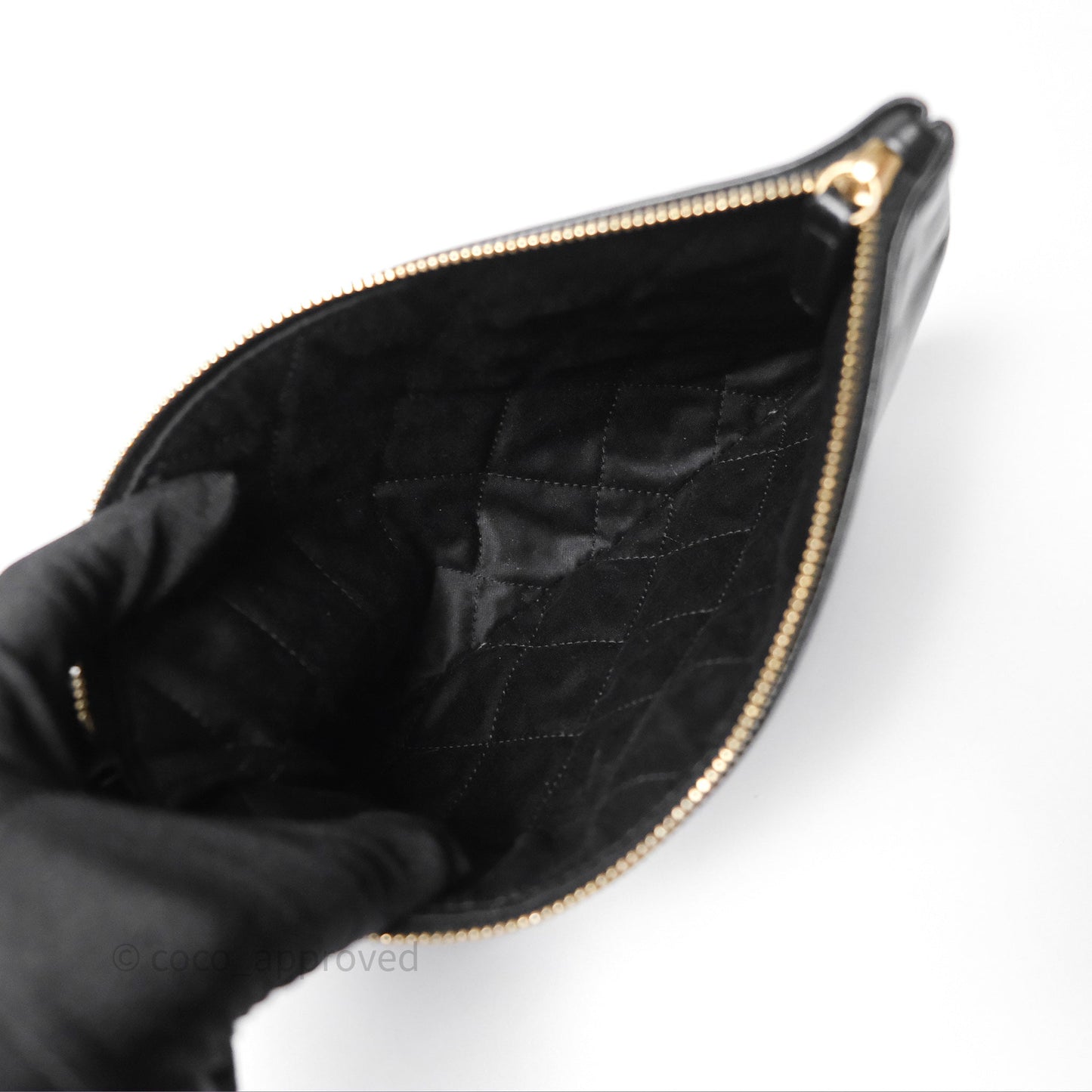 Chanel 22 Small Black Shiny Calfskin Aged Gold Hardware