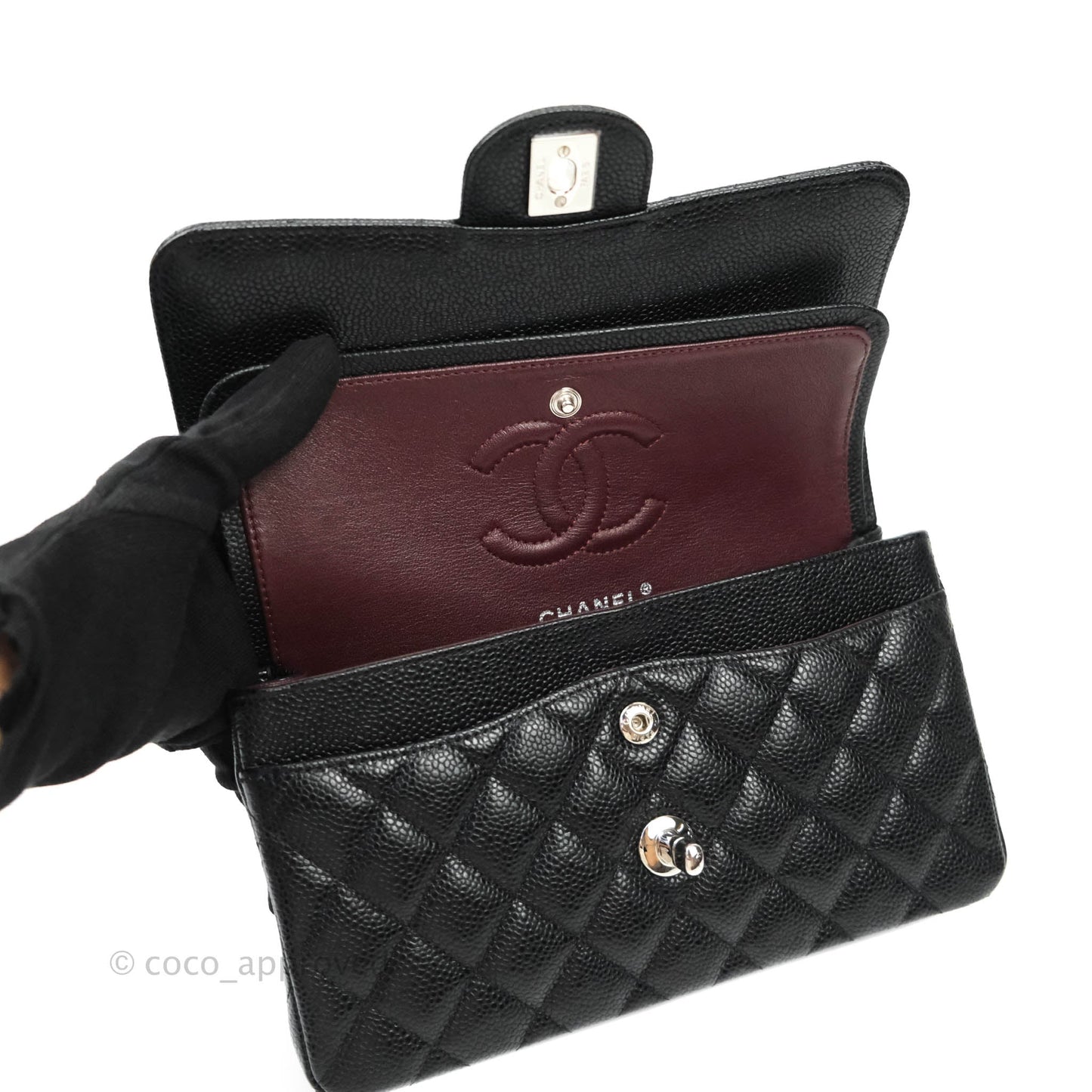 Chanel Classic Small S/M Flap Black Caviar Silver Hardware