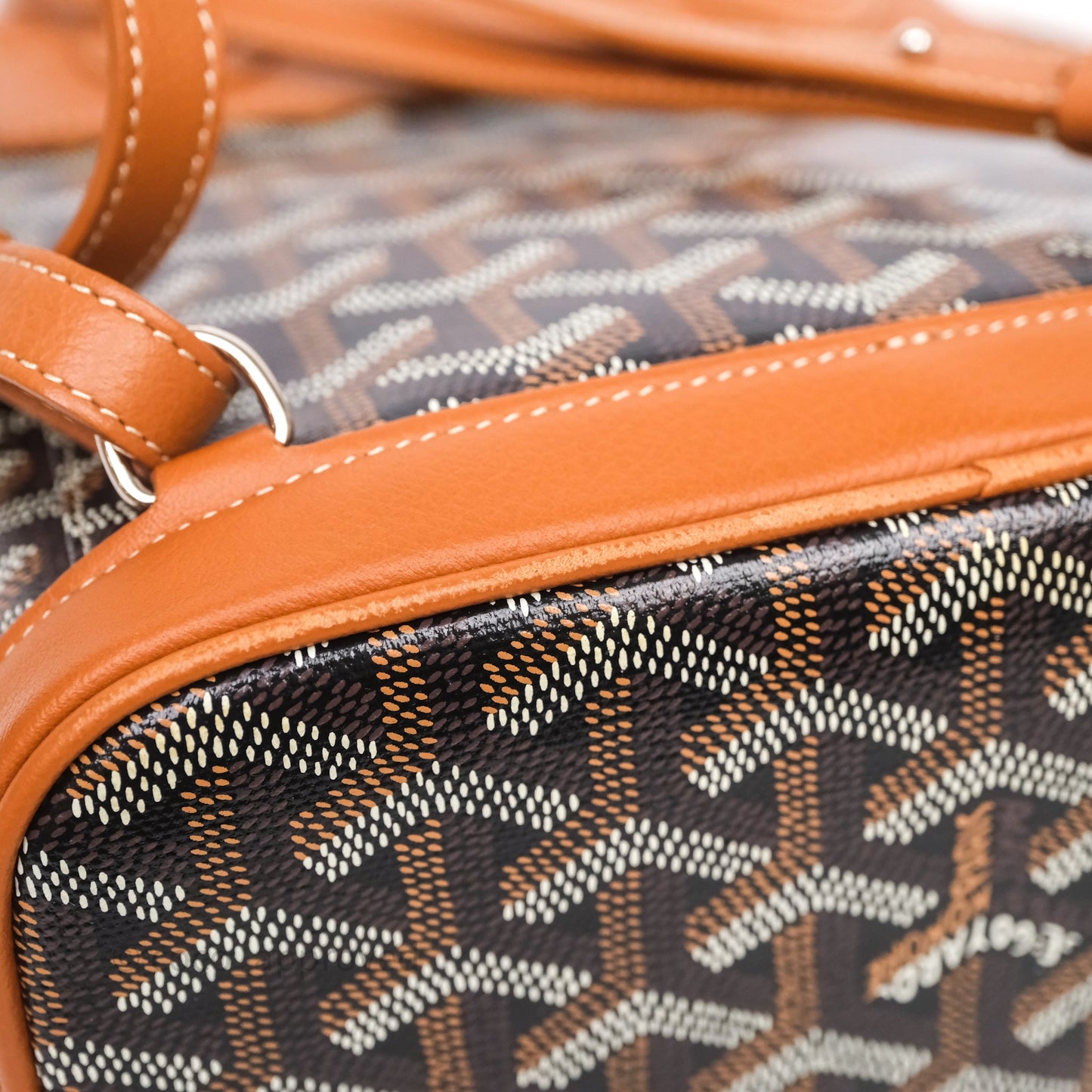 Goyard Mini Alpin Backpack Black/ Tan  Goyardine Calfskin
