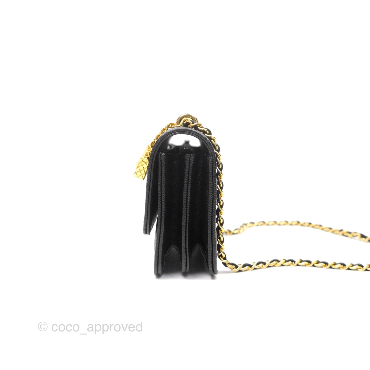 Chanel WOC Bag Charm Black Caviar Gold Hardware